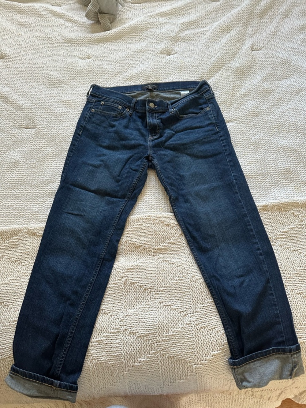 Banana Republic Dark Indigo Girlfriend cropped Jeans